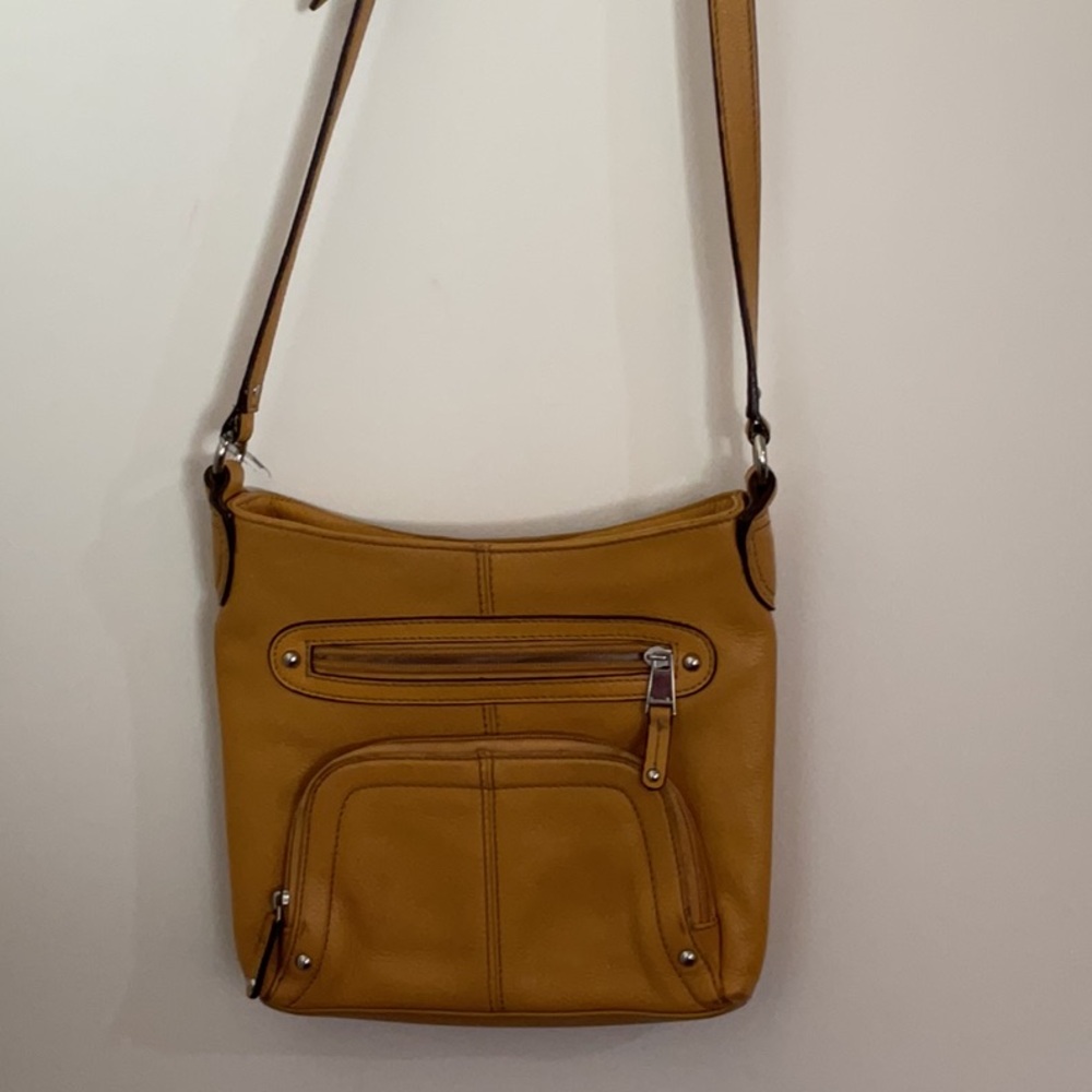 Tignanello Goden Yellow Multi Pocket crossbody bag